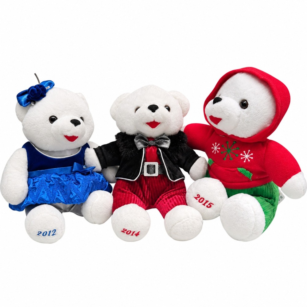 Dan Dee Snowflake Teddy Bears Lot 3 Christmas Plush 2012 2014 2015 Collectible